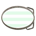 Horizontal Stripes - White and Pale Green Belt Buckle