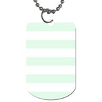 Horizontal Stripes - White and Pale Green Dog Tag (Two Sides)