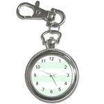 Horizontal Stripes - White and Pale Green Key Chain Watch