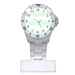 Horizontal Stripes - White and Pale Green Nurses Watch