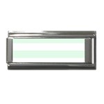 Horizontal Stripes - White and Pale Green Superlink Italian Charm (9mm)