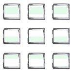 Horizontal Stripes - White and Pale Green Mega Link Italian Charm (9 pack)