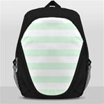 Horizontal Stripes - White and Pale Green Backpack Bag