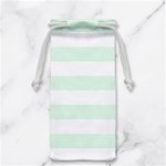 Horizontal Stripes - White and Pale Green Jewelry Bag