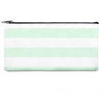 Horizontal Stripes - White and Pale Green Pencil Case