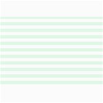 Horizontal Stripes - White and Pale Green Collage 12  x 18 