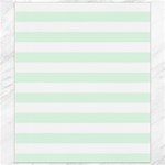 Horizontal Stripes - White and Pale Green Canvas 8  x 10 
