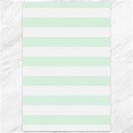 Horizontal Stripes - White and Pale Green Canvas 12  x 18 