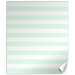 Horizontal Stripes - White and Pale Green Canvas 20  x 24 