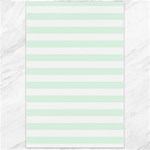 Horizontal Stripes - White and Pale Green Canvas 24  x 36 