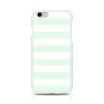 Horizontal Stripes - White and Pale Green Apple iPhone 6/6S Silicone Case (Transparent)