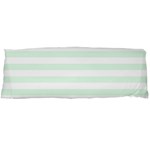 Horizontal Stripes - White and Pale Green Body Pillow Case (Dakimakura) (One Side)