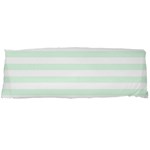 Horizontal Stripes - White and Pale Green Body Pillow Case Dakimakura (Two Sides)
