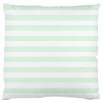 Horizontal Stripes - White and Pale Green Large Cushion Case (One Side)