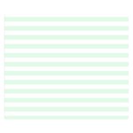 Horizontal Stripes - White and Pale Green Double Sided Flano Blanket (Small)