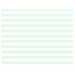 Horizontal Stripes - White and Pale Green Double Sided Flano Blanket (Medium)