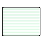 Horizontal Stripes - White and Pale Green Fleece Blanket (Small) (One Side)