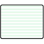 Horizontal Stripes - White and Pale Green Double Sided Fleece Blanket (Medium) (Two Sides)