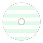 Horizontal Stripes - White and Pale Green CD Wall Clock