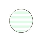 Horizontal Stripes - White and Pale Green Hat Clip Ball Marker (4 pack)