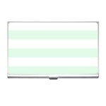 Horizontal Stripes - White and Pale Green Business Card Holder