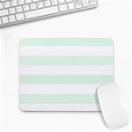 Horizontal Stripes - White and Pale Green Small Mousepad