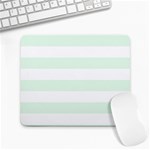 Horizontal Stripes - White and Pale Green Large Mousepad