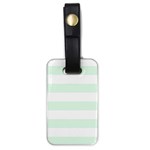 Horizontal Stripes - White and Pale Green Luggage Tag (One Side)