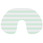 Horizontal Stripes - White and Pale Green Travel Neck Pillow