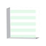 Horizontal Stripes - White and Pale Green 4 x 4  Acrylic Photo Block