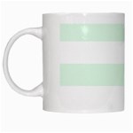 Horizontal Stripes - White and Pale Green White Mug