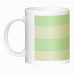Horizontal Stripes - White and Pale Green Night Luminous Mug