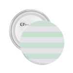 Horizontal Stripes - White and Pale Green 2.25  Button
