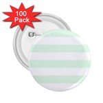 Horizontal Stripes - White and Pale Green 2.25  Button (100 pack)