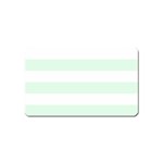 Horizontal Stripes - White and Pale Green Magnet (Name Card)