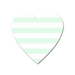 Horizontal Stripes - White and Pale Green Magnet (Heart)