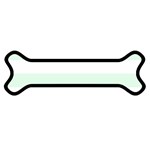 Horizontal Stripes - White and Pale Green Magnet (Dog Bone)