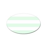 Horizontal Stripes - White and Pale Green Sticker Oval (100 pack)