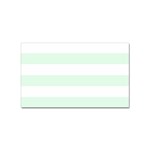 Horizontal Stripes - White and Pale Green Sticker Rectangular (100 pack)