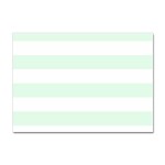 Horizontal Stripes - White and Pale Green Sticker A4 (10 pack)