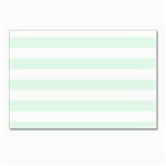 Horizontal Stripes - White and Pale Green Postcard 4 x 6  (Pkg of 10)