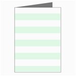 Horizontal Stripes - White and Pale Green Greeting Card
