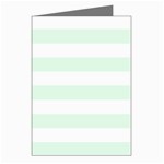 Horizontal Stripes - White and Pale Green Greeting Cards (Pkg of 8)