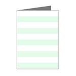 Horizontal Stripes - White and Pale Green Mini Greeting Card