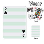 Horizontal Stripes - White and Pale Green Playing Cards 54 Designs