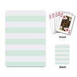Horizontal Stripes - White and Pale Green Playing Cards Single Design