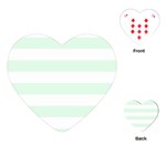 Horizontal Stripes - White and Pale Green Playing Cards (Heart)