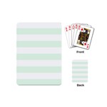 Horizontal Stripes - White and Pale Green Playing Cards (Mini)