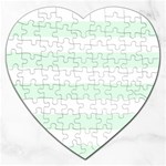 Horizontal Stripes - White and Pale Green Jigsaw Puzzle (Heart)