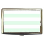 Horizontal Stripes - White and Pale Green Cigarette Money Case